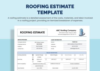 Roofing Estimate Template Free Download