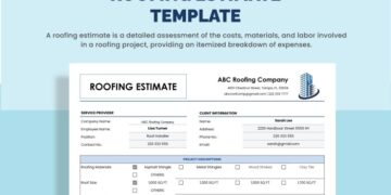 Roofing Estimate Template Free Download